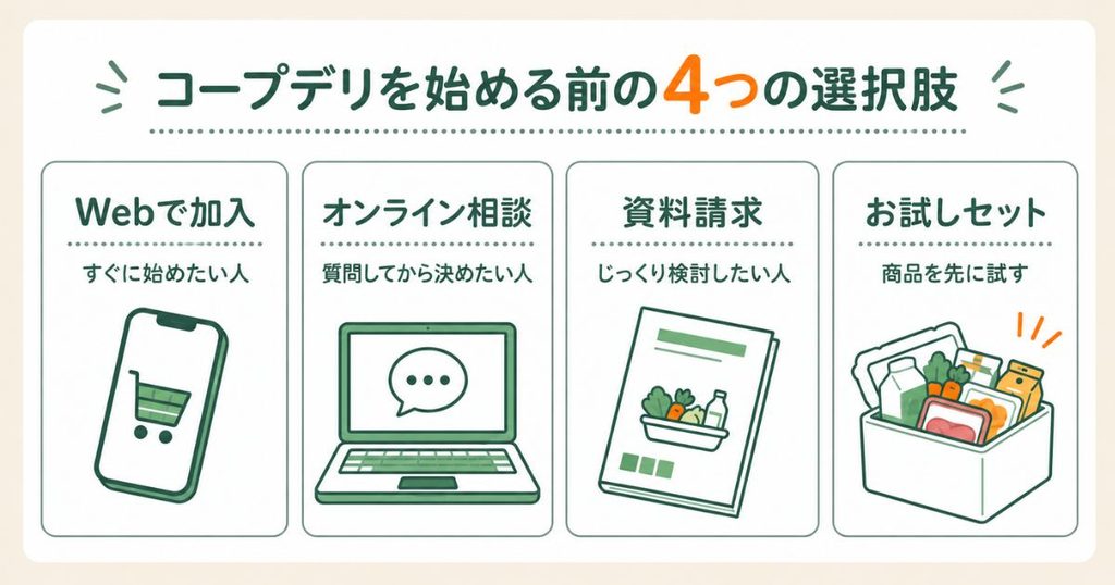 コープデリへ申し込む前に選べる4つの方法